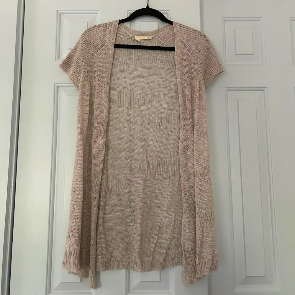 Grey 100% linen open weave Eileen Fisher duster
